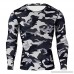 Mens Cool fit Long Sleeve Camo Compression Shirt for Workouts Grey Black B07QCPXVVB